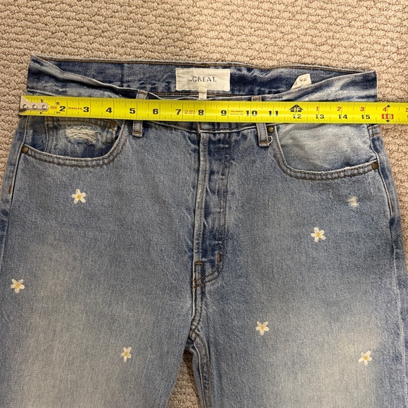 THE GREAT. Wayne Jean with Embroidered Daisies sz 26 - Picture 6 of 6